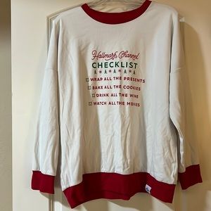Christmas Sweater - Women’s Red & White trim XXL